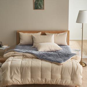 몽쉐어 크림체크 밍크 극세사 차렵이불 패드세트 SS