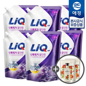 [애경] 리큐 얼룩제거 올인원 세탁세제 리필 2.1L x6개 +섬유유연제 200ml x2개 증정