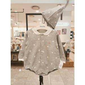 [압소바] (멜란그레이)(백일돌선물) 미링 바디슈트(모자) (A25106141) A2510614