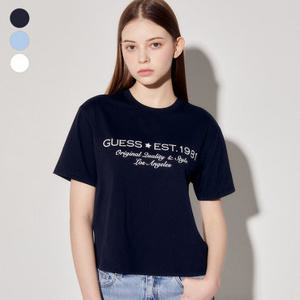 [백화점][게스(진)]남여공용 세미오버 에어로쿨 레터링 반팔티셔츠 MP2K9491