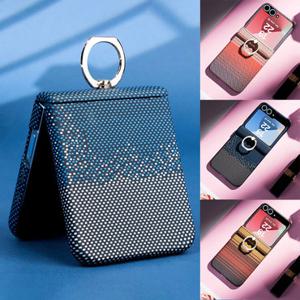 갤럭시z플립 7 6 5 4 3 탄소섬유 패턴 링 고리 힌지 보호 케이스