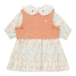 [블루독베이비] 26 SS(OR)7부플라워 베스트STE드레스(4631440009)원피스 백일 돌 조카 선물 유아 아가옷 (4 4631440009