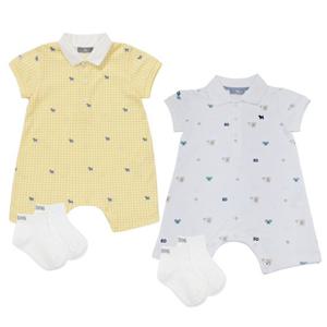 [블루독베이비] 피케반팔우주복베이직메쉬양말세트 34631960001 3463196000