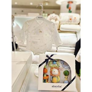 [압소바] (말띠해출산)미우텐셀배냇슈트 딸랑이세트(25년FW신상) (A2C10118B) A2C10118