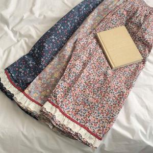 [출고가 15,900원] 마리끄 국내산 순면 60수 여성 플라워 체크 레이스 5부 7부 파자마바지