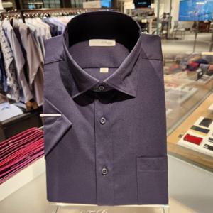 [듀퐁셔츠] 듀퐁셔츠 SE5MM11HS105SNY 비지니스 통기성이 탁월한 네이비 반팔 일반 핏 셔츠(반소매) SE5MM11HS105