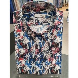 [듀퐁셔츠] 듀퐁셔츠 일반핏 반팔 SE4MM11HS118SBU 하와이안 프린트 선물용 SE4MM11HS118