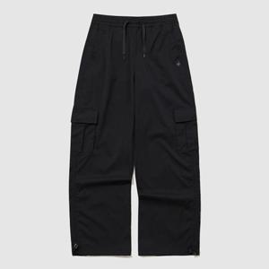 [르꼬끄] 여성 자가드 우븐 셔링 루즈핏 카고팬츠 QQ322OPT71_BLK QQ322OPT71