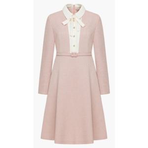 [케네스레이디] 배색 디테일 벨티드 미디 원피스 (EWOPPA0204) EWOPPA0204