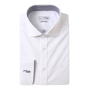 [듀퐁셔츠] 25 F W (SE5FM22LS926SWH)화이트 기본무지 와이드 카라배색 스판 긴소매 슬림핏 셔츠 SE5SM22LS926