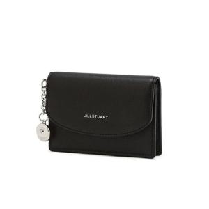 [질스튜어트 핸드백] JAWA6E702BK  플라워참장식 소가죽 명함카드지갑 블랙 JAWA6E702
