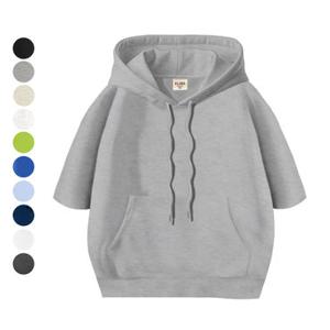 [상시가 21,900원] 이라인 국산 반팔 오버핏 후드티 남녀공용 특양면 무지