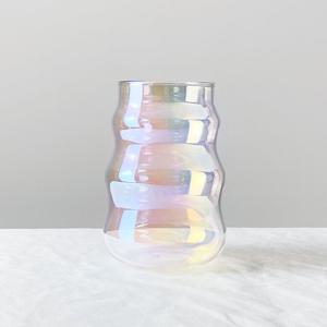 오로라 홈카페 유리컵 500ml 커피잔 맥주잔 홀로그램컵