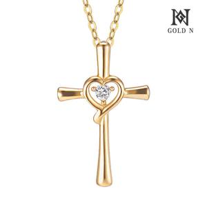 골드앤 14K 하트 십자가 목걸이