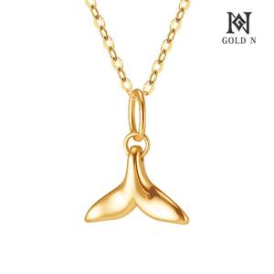 골드앤 18K 할로우 고래꼬리 목걸이