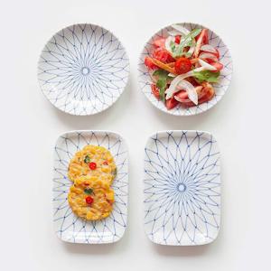 니코트 가정식 원형사각 접시 세트 4P MADE IN JAPAN