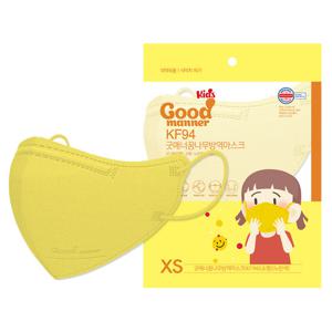 굿매너투디 KF94 새부리형 꿈나무마스크 초소형(XS) 옐로우 50매+50매