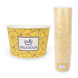 더웰 일회용 종이용기(650ml 40P) 분식용기 일회용용기 컵밥용기