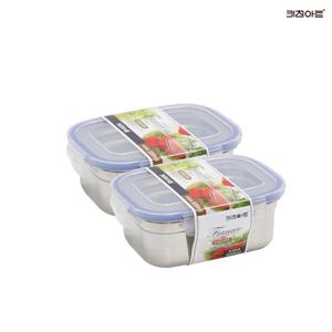 키친아트 피앙세 304스텐 반찬통 밀폐용기 2종B 2호 2개