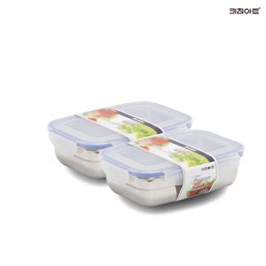 키친아트 피앙세 304스텐 반찬통 밀폐용기 2종C 3호 2개