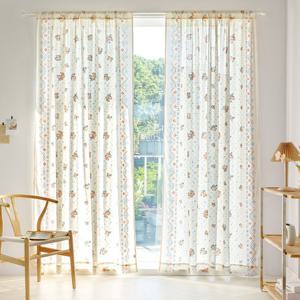 까르데코 로제 비침없는 쉬폰 긴창 가리개커튼 2장