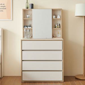 스코나 맨자노 4단 800 서랍장 도어거울 화장대세트