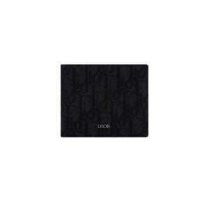 (명품) 디올 지갑 블랙 디올 오블리크 자카드 2OBB