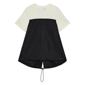 라움 여성  시즌오프ERIKA CAVALLINI 블랙 소재배색 반팔티셔츠 CWTS3F431BK