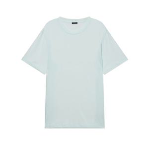 라움 여성  JOSEPH 블루 단색 면 반팔티셔츠 CWTS3E408B1