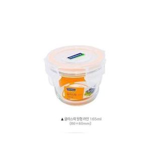 글라스락 밀폐용기 유리반찬통 원형 소 165ml