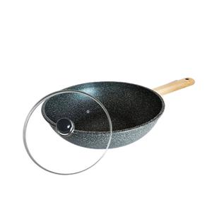 모던맘 블랙스톤 IH 인덕션 우드 마블코팅 궁중팬 28cm+커버