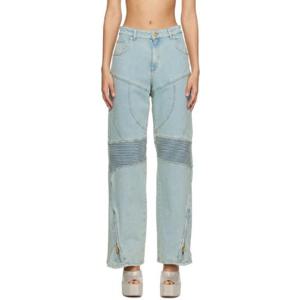 26 SS 블루마린 여성 블루 바이커 데님 진 231901F069005