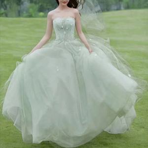 교복몰 라이트그린 큐티엘프 이브닝 웨딩촬영 드레스