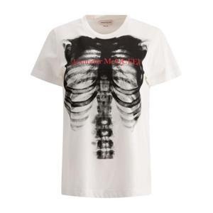 알렉산더 맥퀸 반팔 티셔츠 797812QZAM30900 WHITE DOM