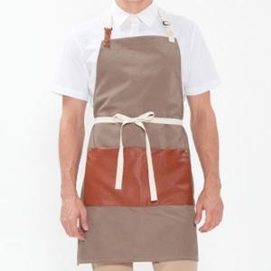 목걸이형 레자포켓 앞치마 라이트카키 요리 주방 공방