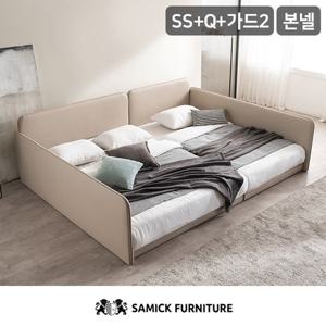 [삼익가구]루시 슬림형 저상형 패밀리 침대 SS+Q(파워 본넬 매트리스)+가드2