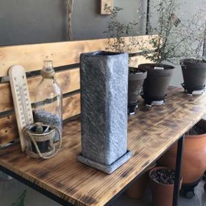 빈티지 시멘트 화분 긴정사각 10x10x30cm