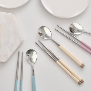 2인 한식 스텐 수저세트 숟가락 젓가락 유아어린이 커트러리