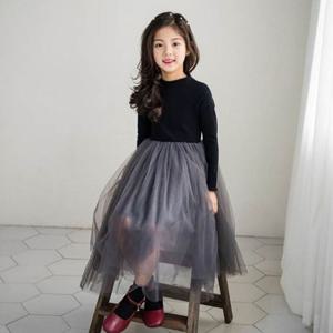 유아동 주니어 초등학생 블랙 기모 긴팔 원피스