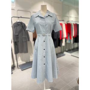 [쥬크] 오픈 카라 벨티드 코튼 원피스 (Z243MSE007) Z243MSE007