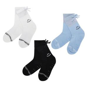 여성 스마일 글리터 튤 리본 중목 양말 521E1SC006