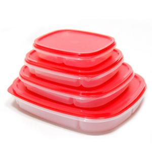 한진밀페찬합-PP사각3칸형(미니) 주방용품 업소용 김치통 밀폐통 신선통 신선밀폐통 반찬그릇 반찬용기 김