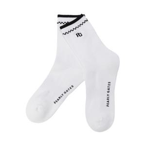 파리게이츠 (511E7SC002WH) 남성 로고 자수 포인트 중목 양말