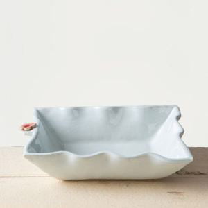 이천도자기 손화 너울 직사각볼 도자기 샐러드 접시 식기 한식기 이천도자기 한정식그릇 고급식기 반찬접시