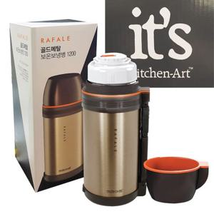 키친아트 골드스텐 골드메탈 보냉보온병 1200 보냉병 보온물병 보온물통 스텐물병 스텐레스물병 캠핑물병