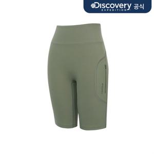 [디스커버리] 프레시벤트 여성 아웃도어 포켓포인트 5부레깅스 (L/KHAKI) DWLG93053-KAL