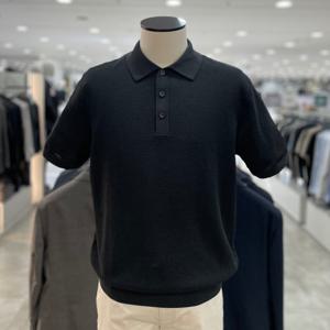 [지오지아]워셔블 코튼 변형조직 카라 니트티_ABF2ET1103_GR_DG