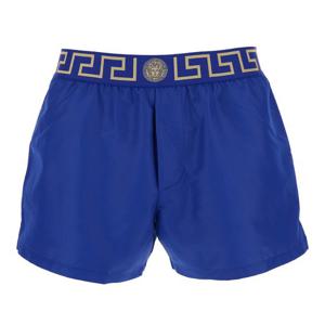 베르사체 블루 엘라스틱 웨이스트밴드 스윔 쇼츠 ABU01022 1A11