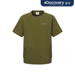 [디스커버리] 프레시벤트 우븐 남성 고프코어 투포켓 반팔티셔츠 (D/OLIVE) DMRS8Z053-OLD