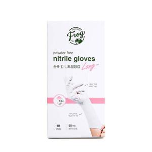 FROG 손목긴 롱 니트릴장갑 대형(50매) 작업 위생장갑